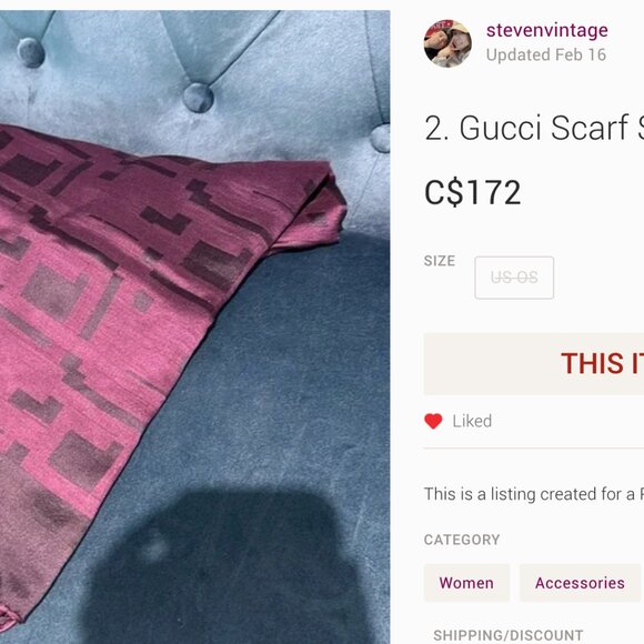 Large Gucci scarf - Picture 2 of 2